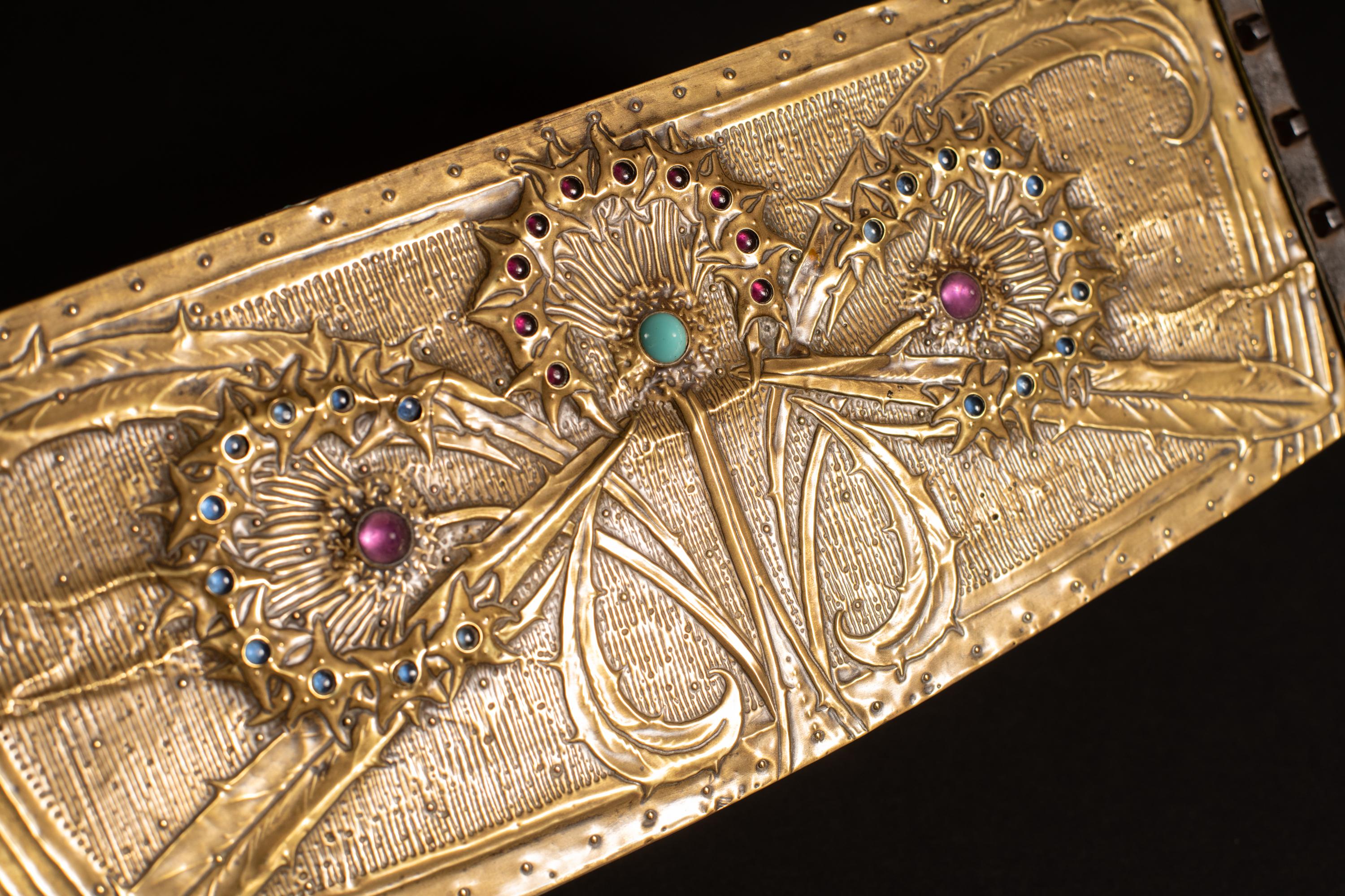 Art Nouveau Dandelion Repoussé Box by Alfred Daguet For Sale 6