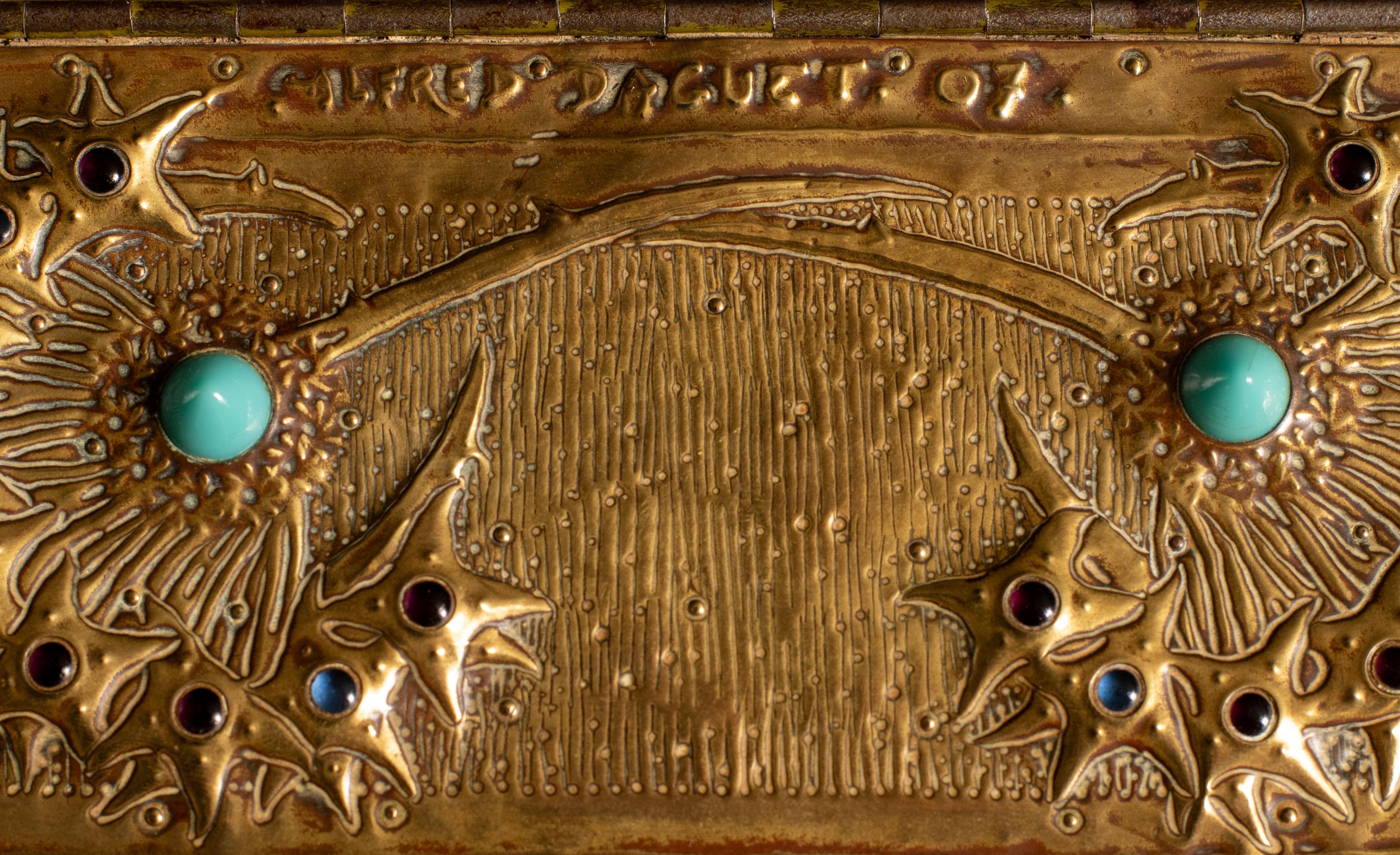 Art Nouveau Dandelion Repoussé Box by Alfred Daguet For Sale 8