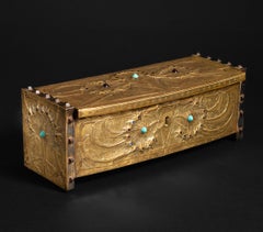 Art Nouveau Dandelion Repoussé Box by Alfred Daguet
