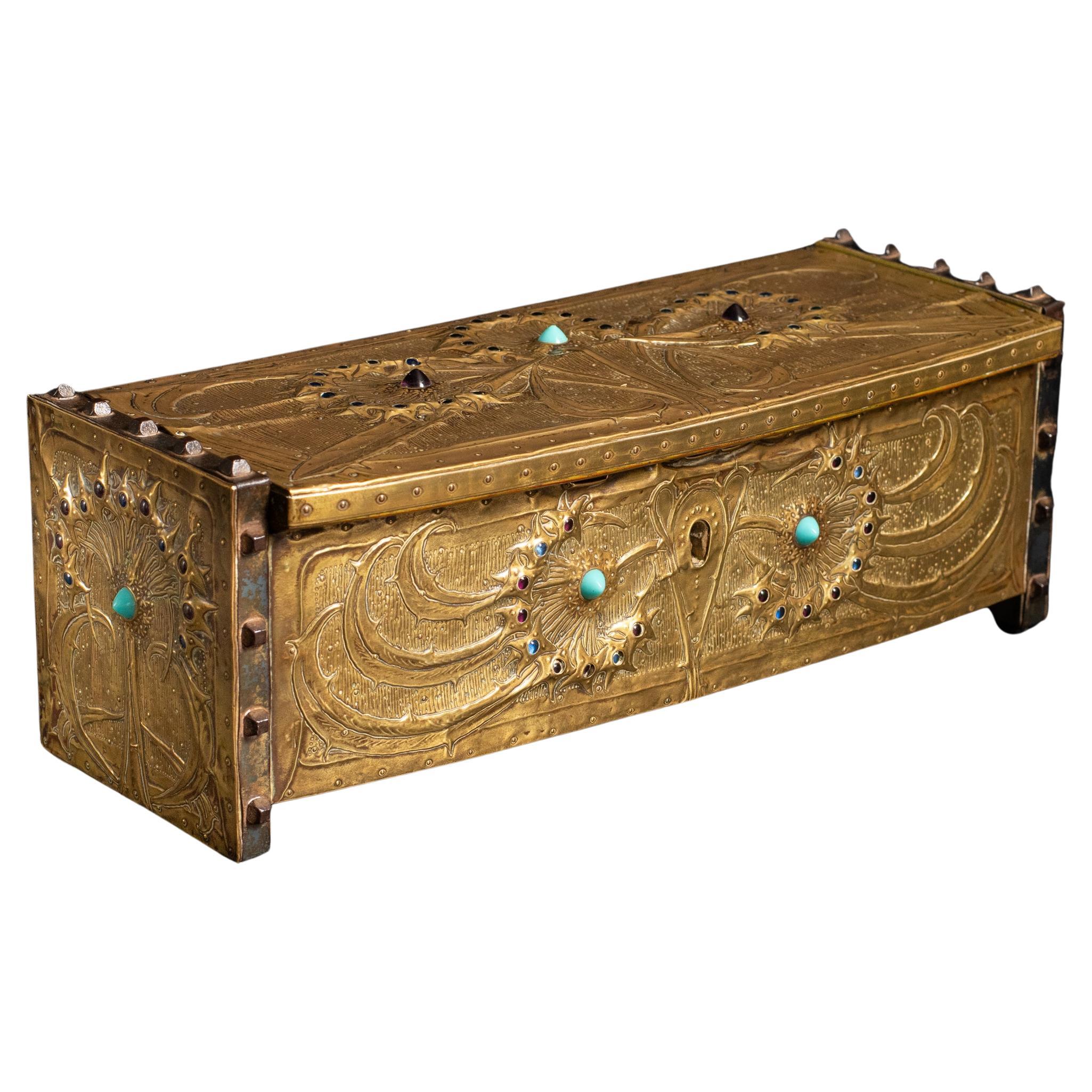 Art Nouveau Dandelion Repoussé Box by Alfred Daguet
