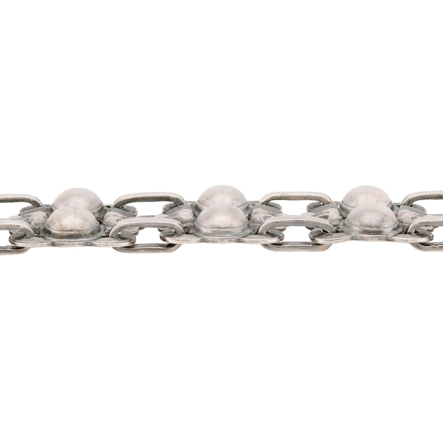 Bracciale Art Nouveau danese in argento sterling con motivo a scorrimento A Link In condizioni buone in vendita a Narberth, PA