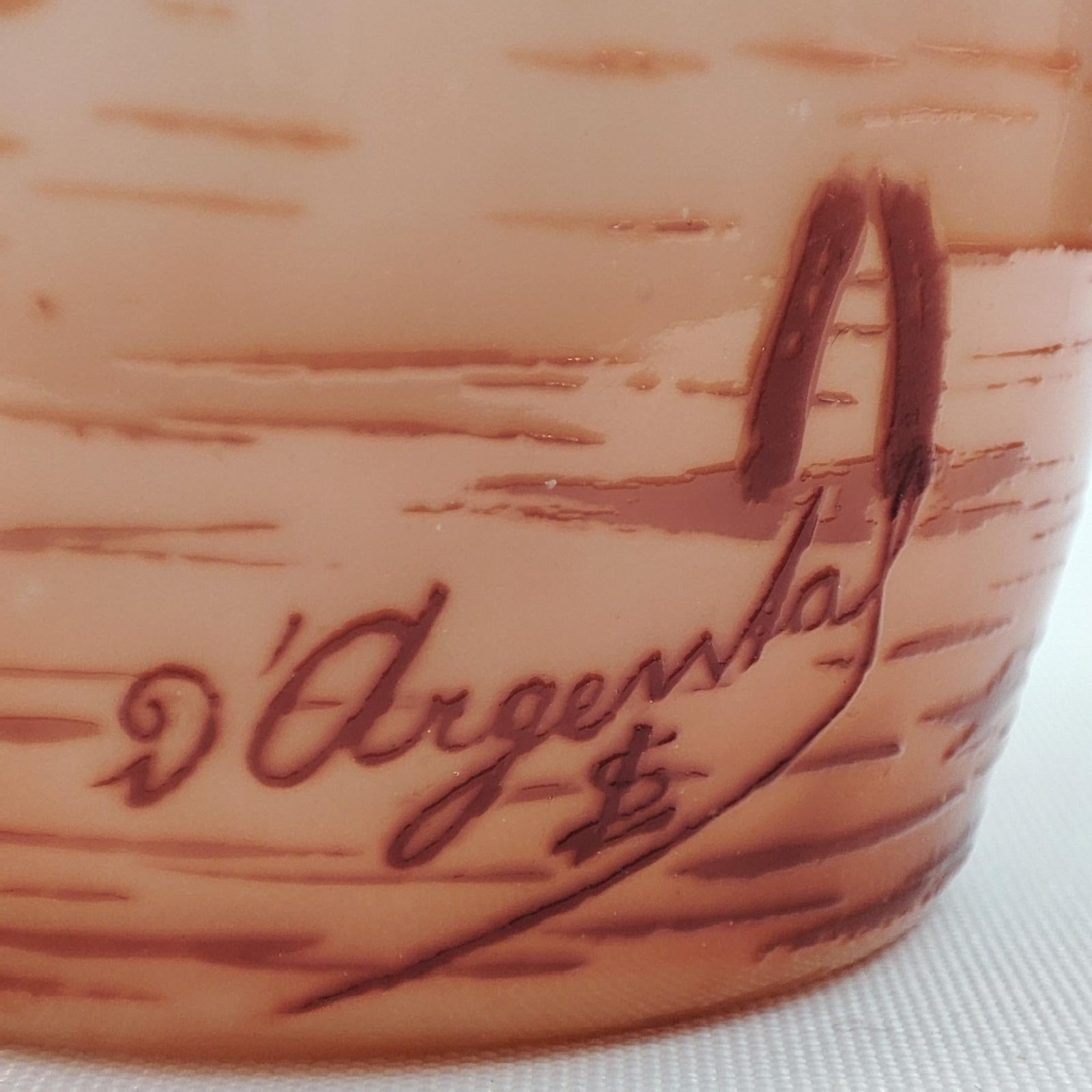 Vaso in vetro D'Argental Cameo Art Nouveau con paesaggio di Venezia in vendita 2