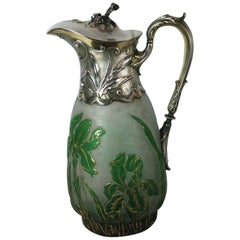 Art Nouveau Daum Claret with Gorham Sterling Mounts