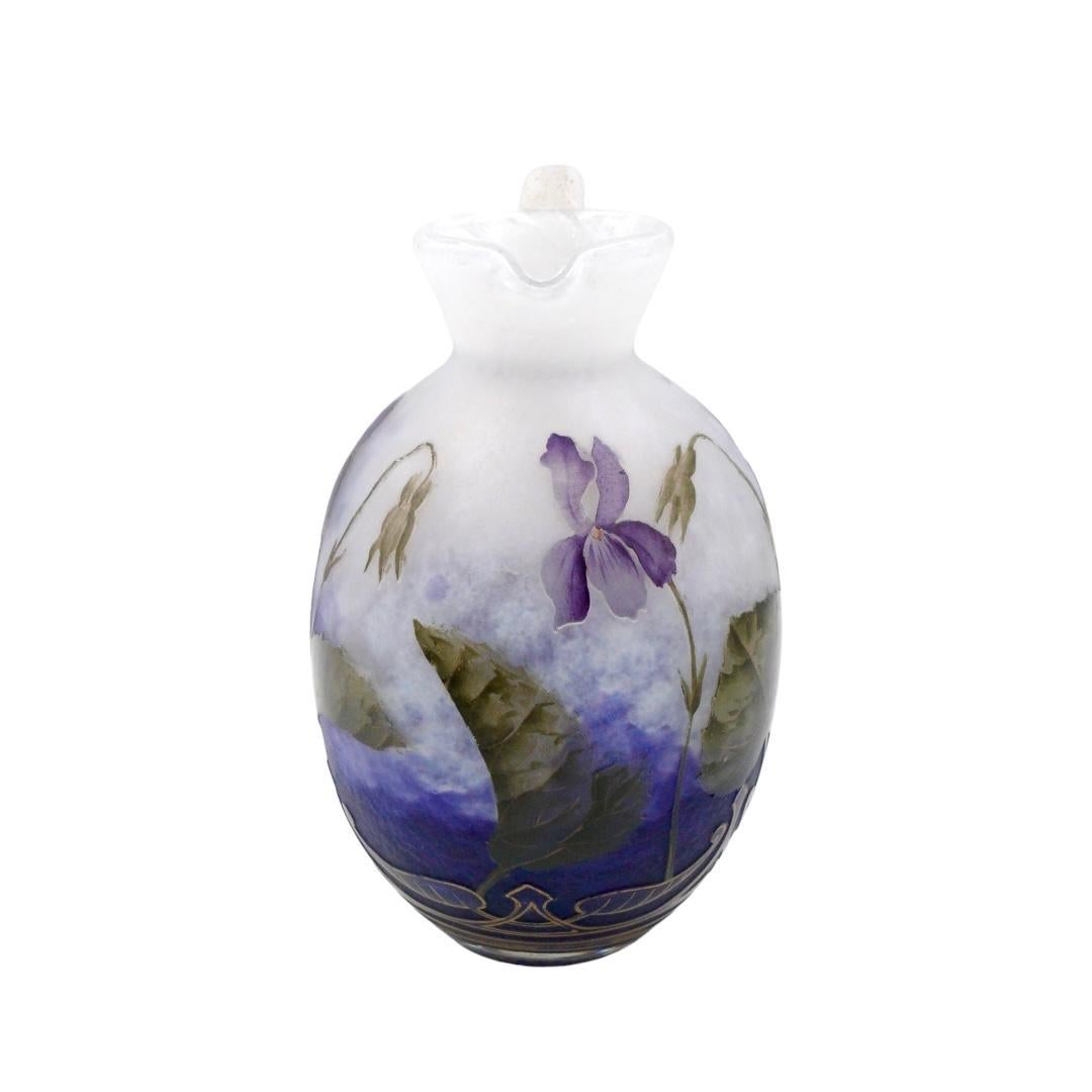 French Art nouveau Daum Nancy enameled Jug