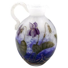 Art nouveau Daum Nancy enameled Jug