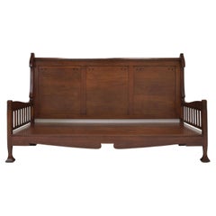 Art Nouveau Daybed in Solid Oak / Lounger Sofa, 1905