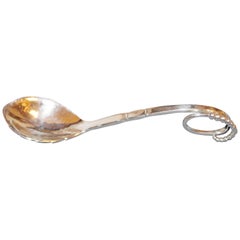 Art Nouveau Deco Georg Jensen Sterling Silver Ornamental Serving Spoon, 1940s