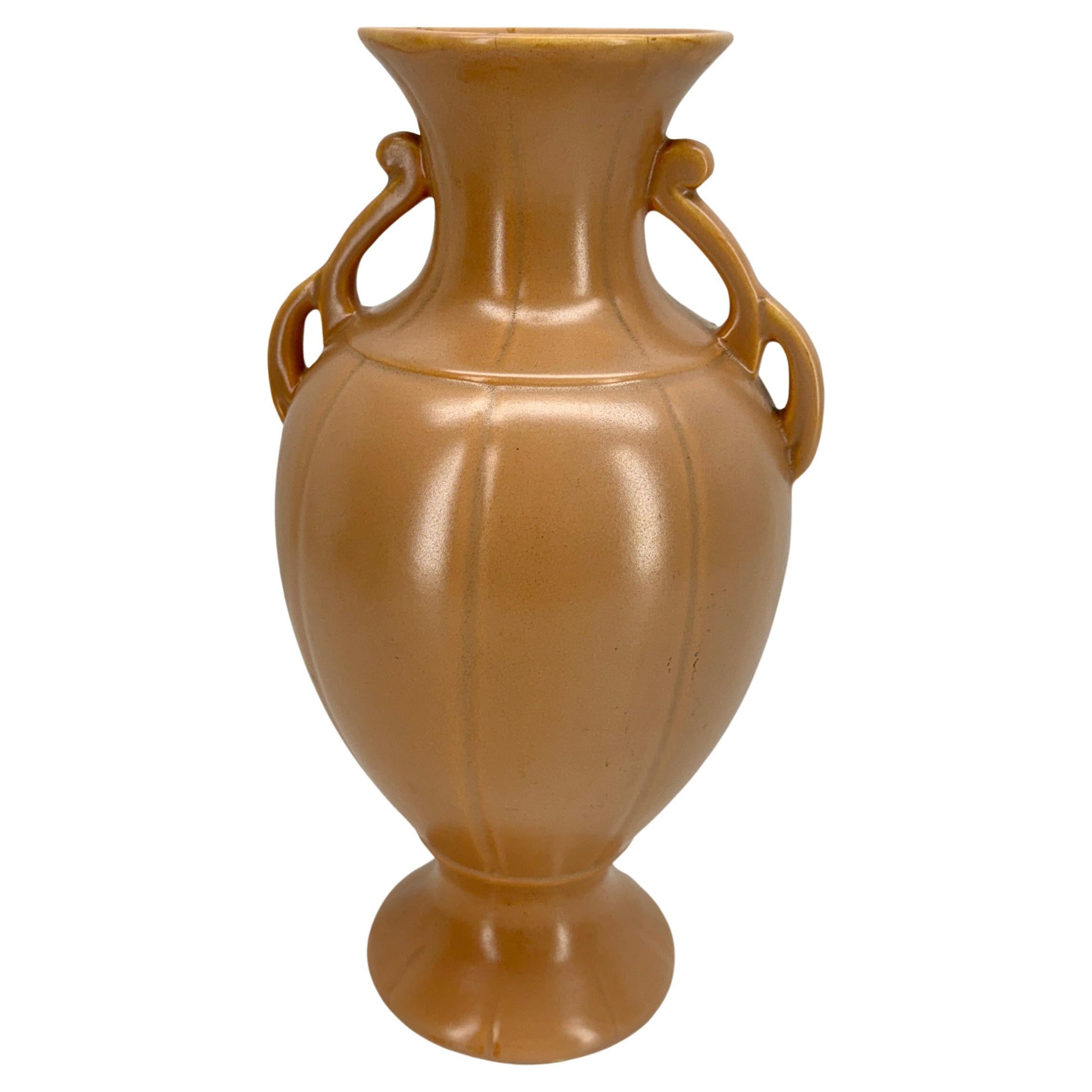 American Art Nouveau Deco Weller Pottery Vase with Handles  For Sale