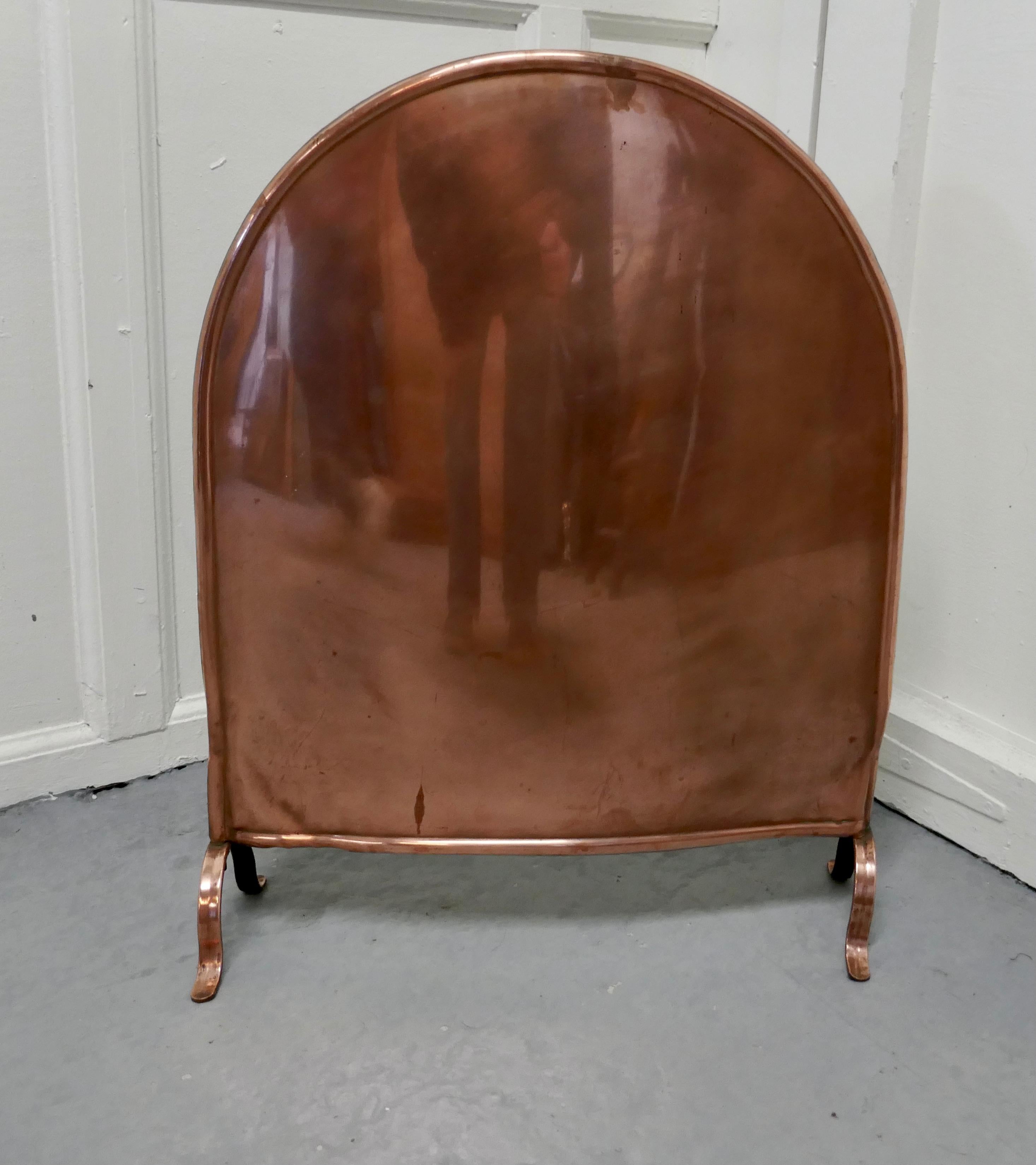 Arts and Crafts Art Nouveau Decorative Copper Fire Screen