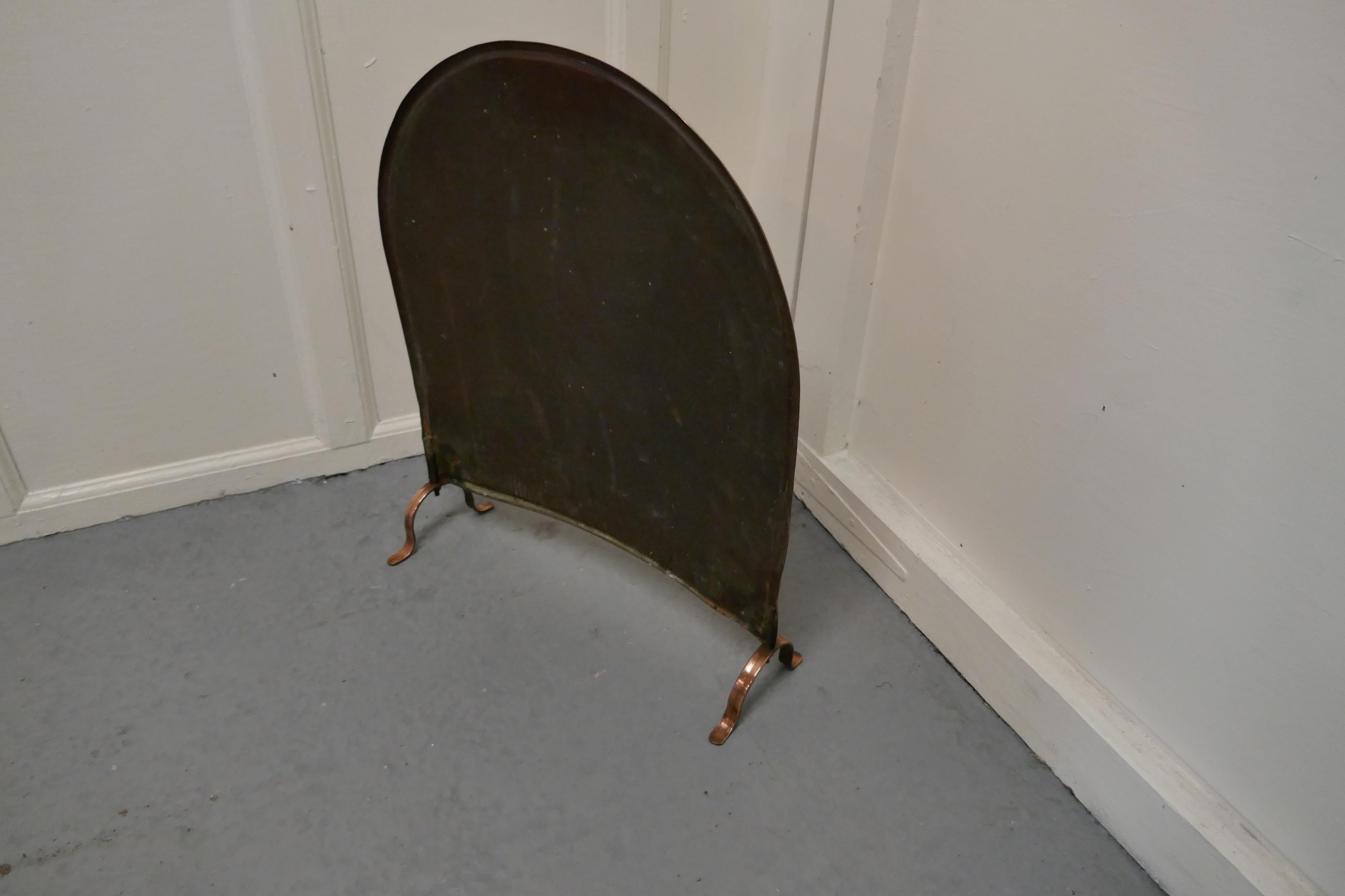 19th Century Art Nouveau Decorative Copper Fire Screen