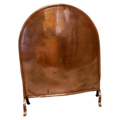 Art Nouveau Decorative Copper Fire Screen