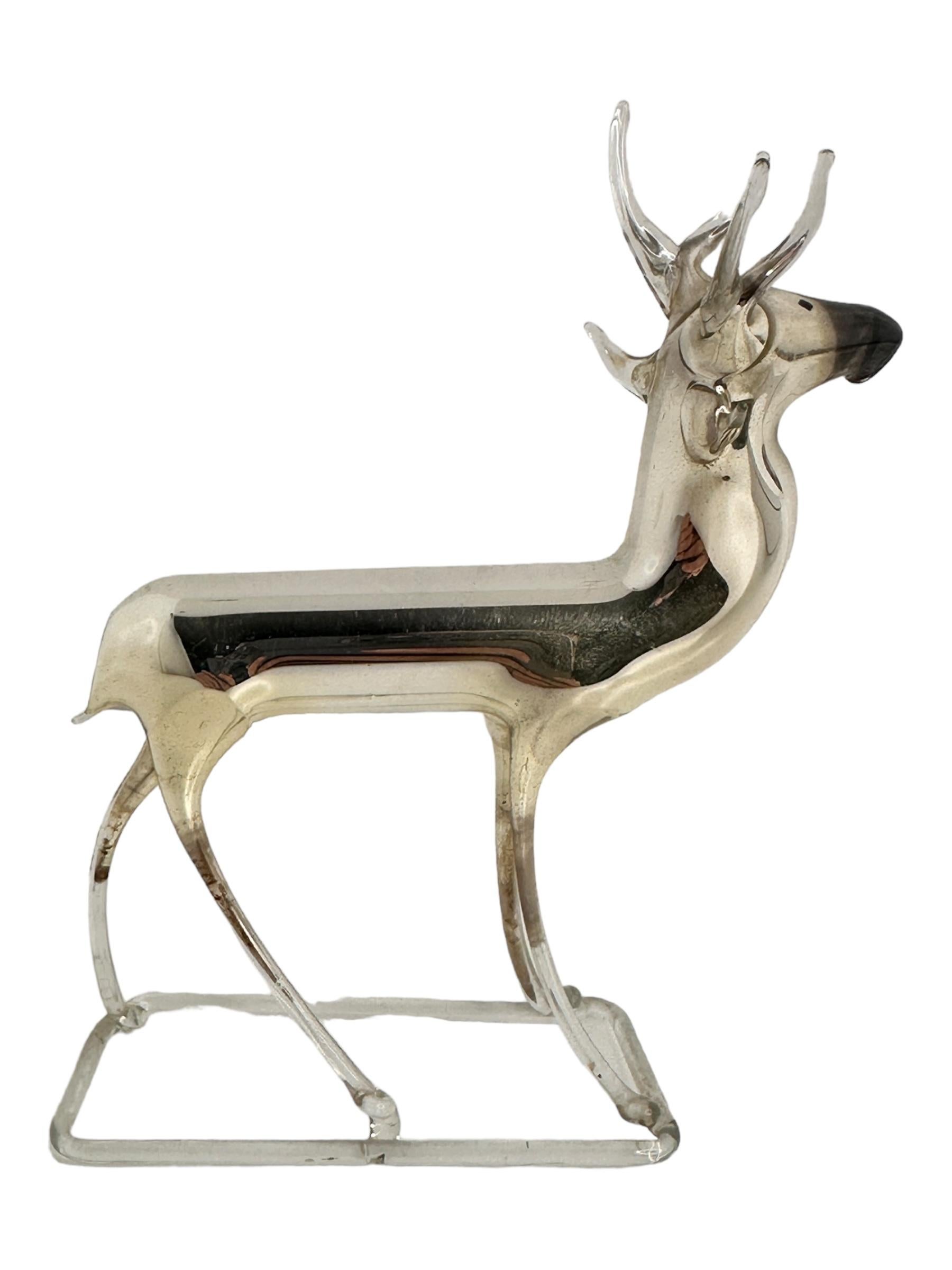 German Art Nouveau Deer Bimini Style Lauscha Art Glass Sculpture Figure, 1910s For Sale