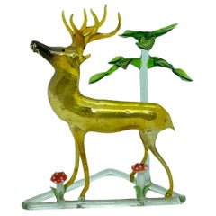 Art Nouveau Deer Bimini Style Lauscha Art Glass Sculpture Figure, 1910s