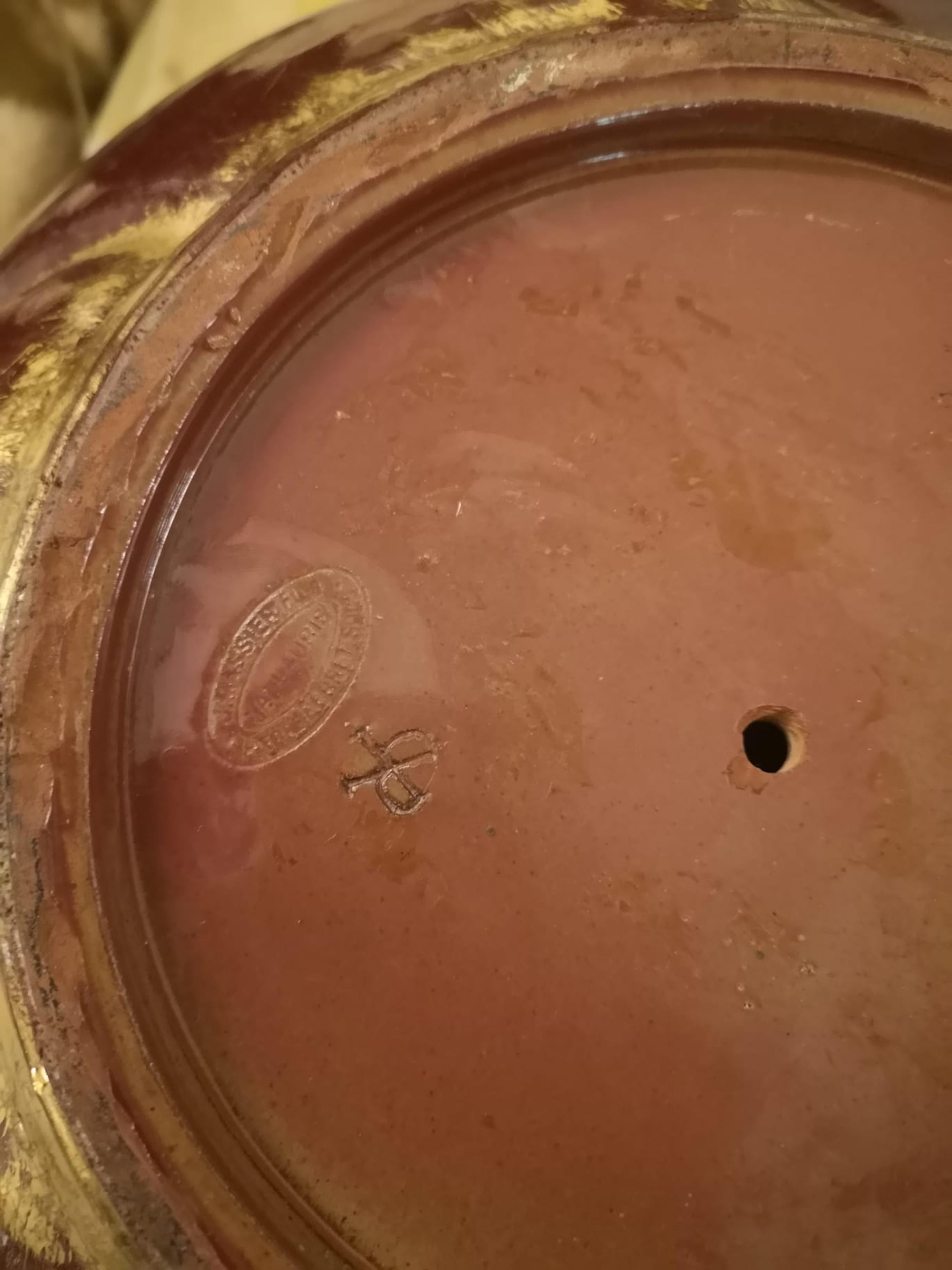 Art nouveau Cache-pot à piédestal en majolique Art Nouveau Delphin Massier, années 1900 en vente