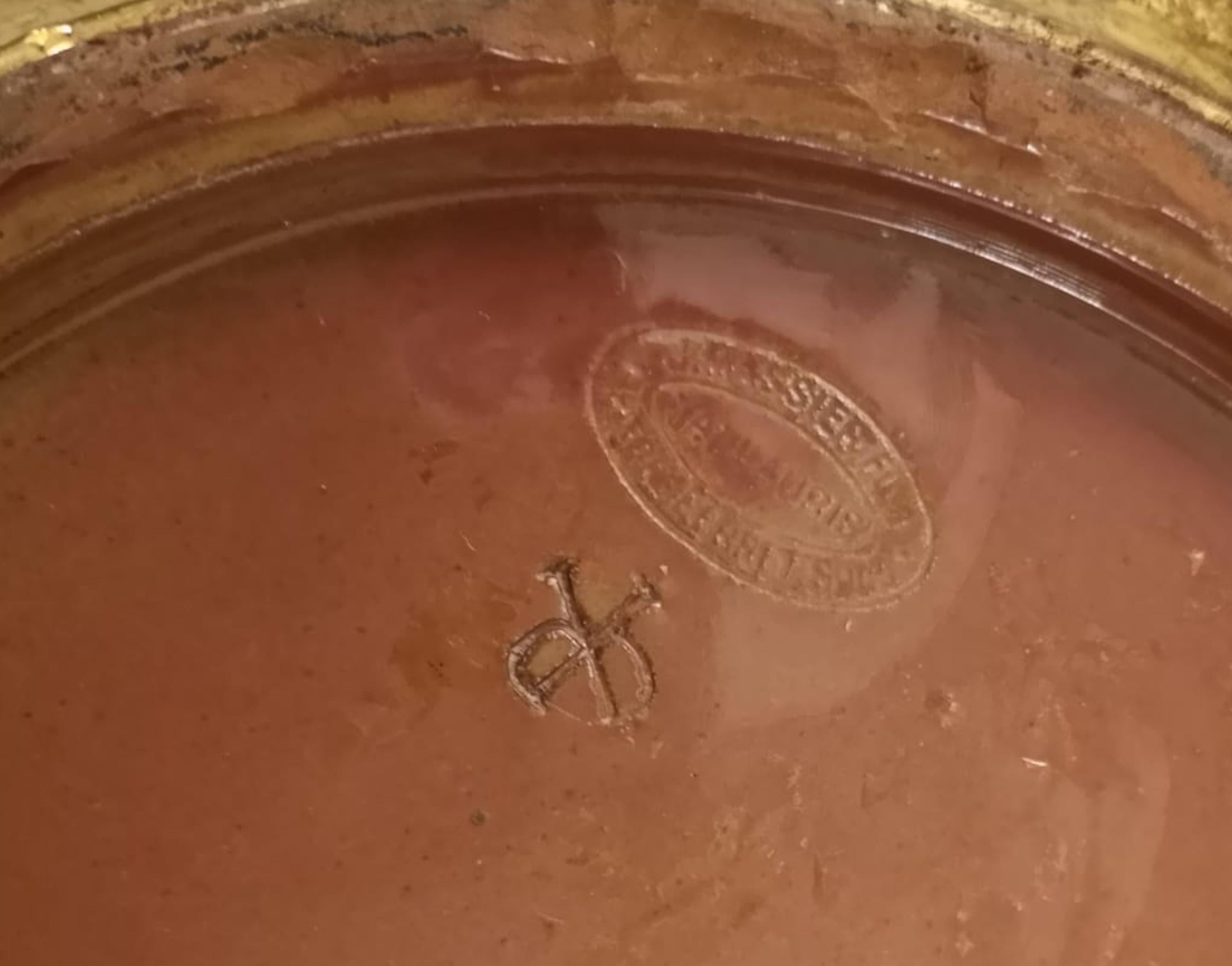Français Cache-pot à piédestal en majolique Art Nouveau Delphin Massier, années 1900 en vente