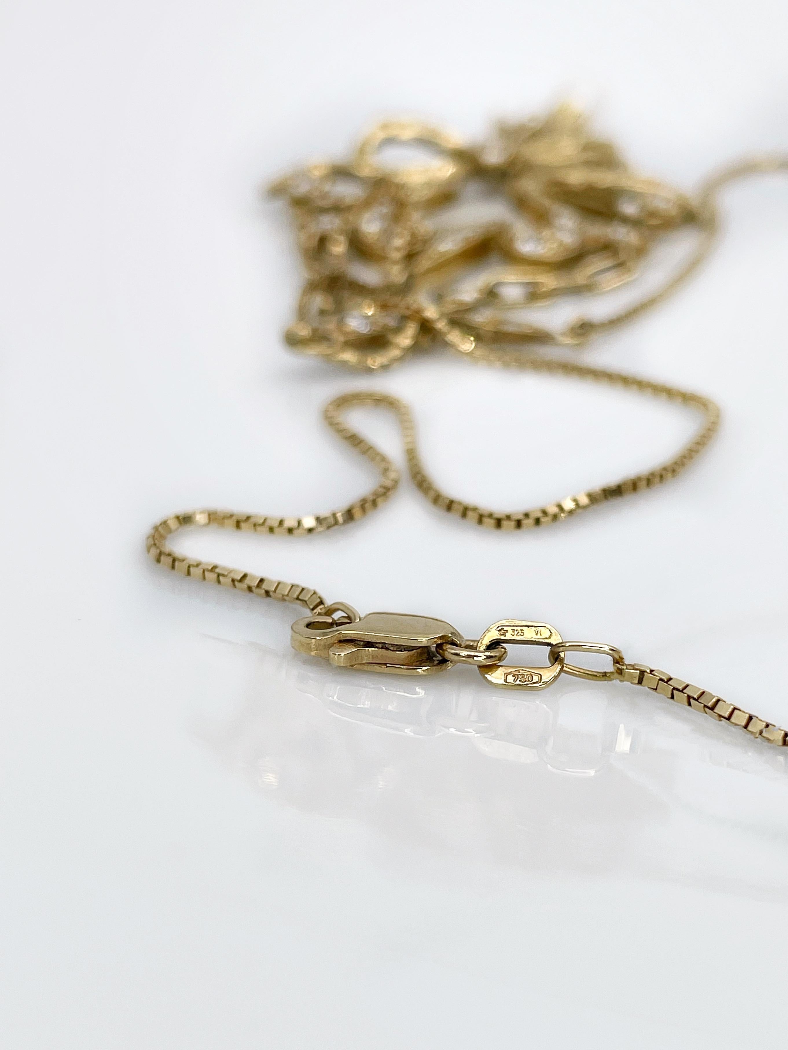 Art Nouveau Design 18K Yellow Gold 1, 50ct Diamond Pearl Floral Lavalier Necklace 1