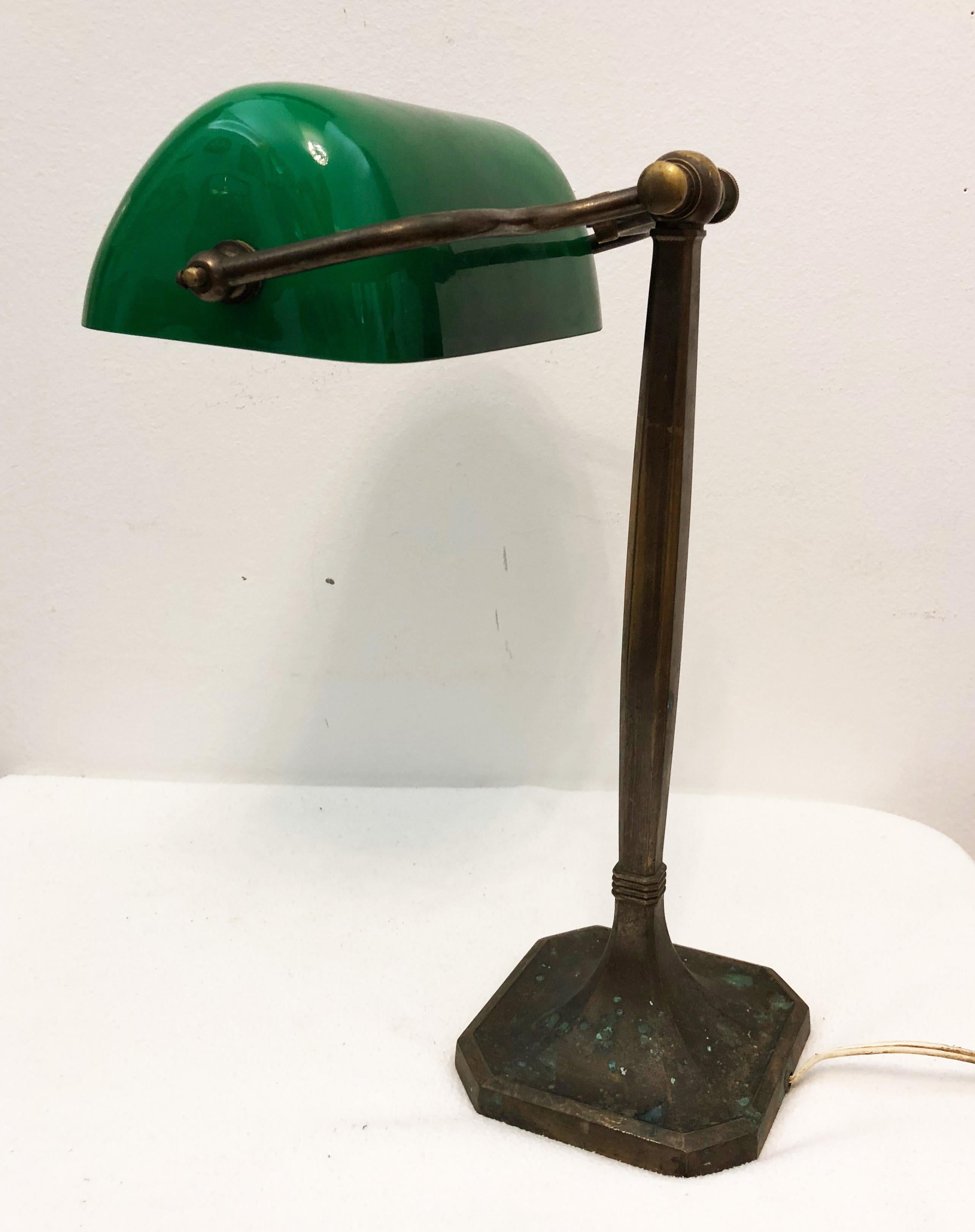 Art Nouveau Desk Banker's Lamp 12