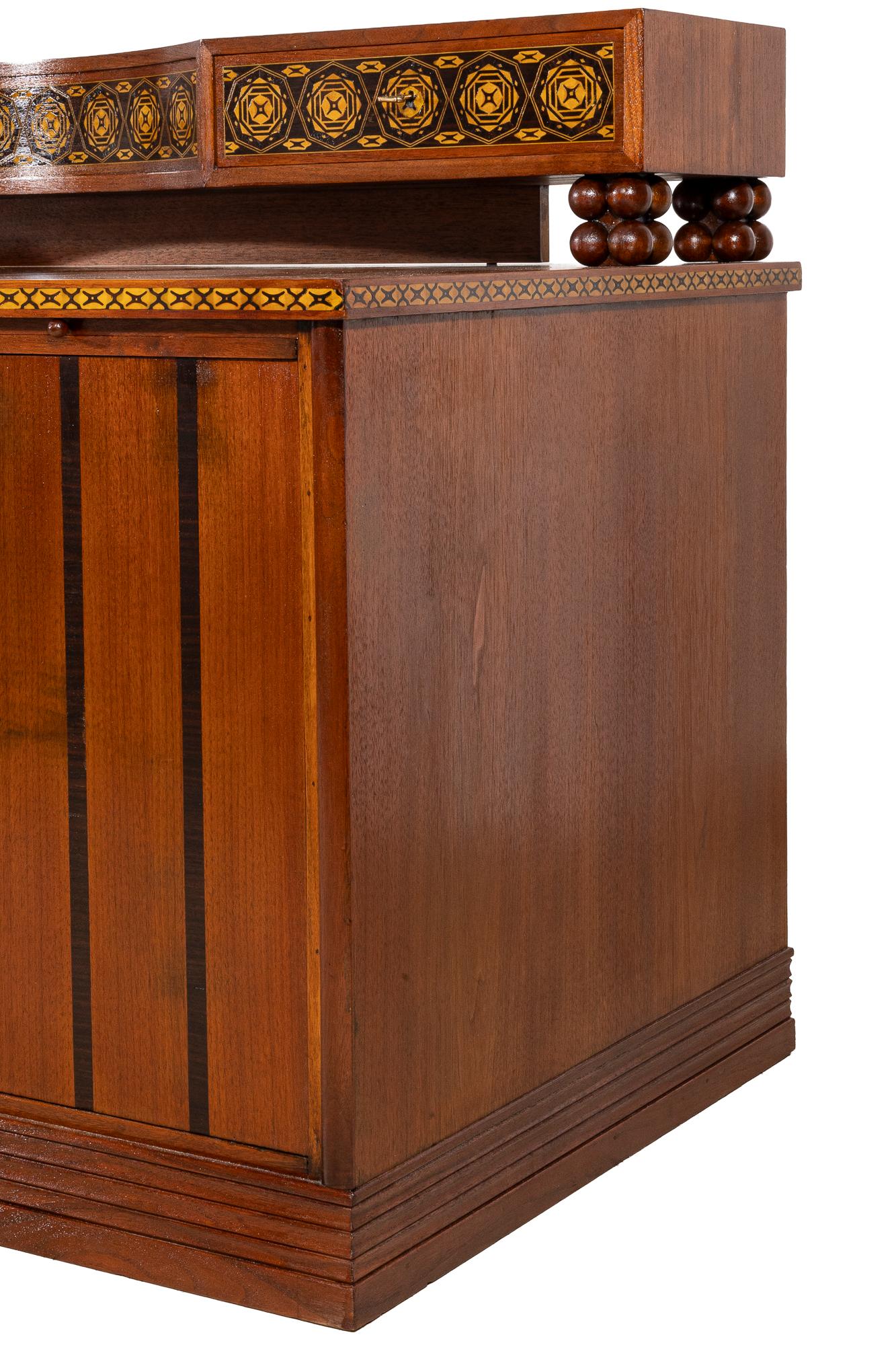 Art Nouveau desk by Matthias Feller manufactured by M. Ballin München ca. 1912 For Sale 3