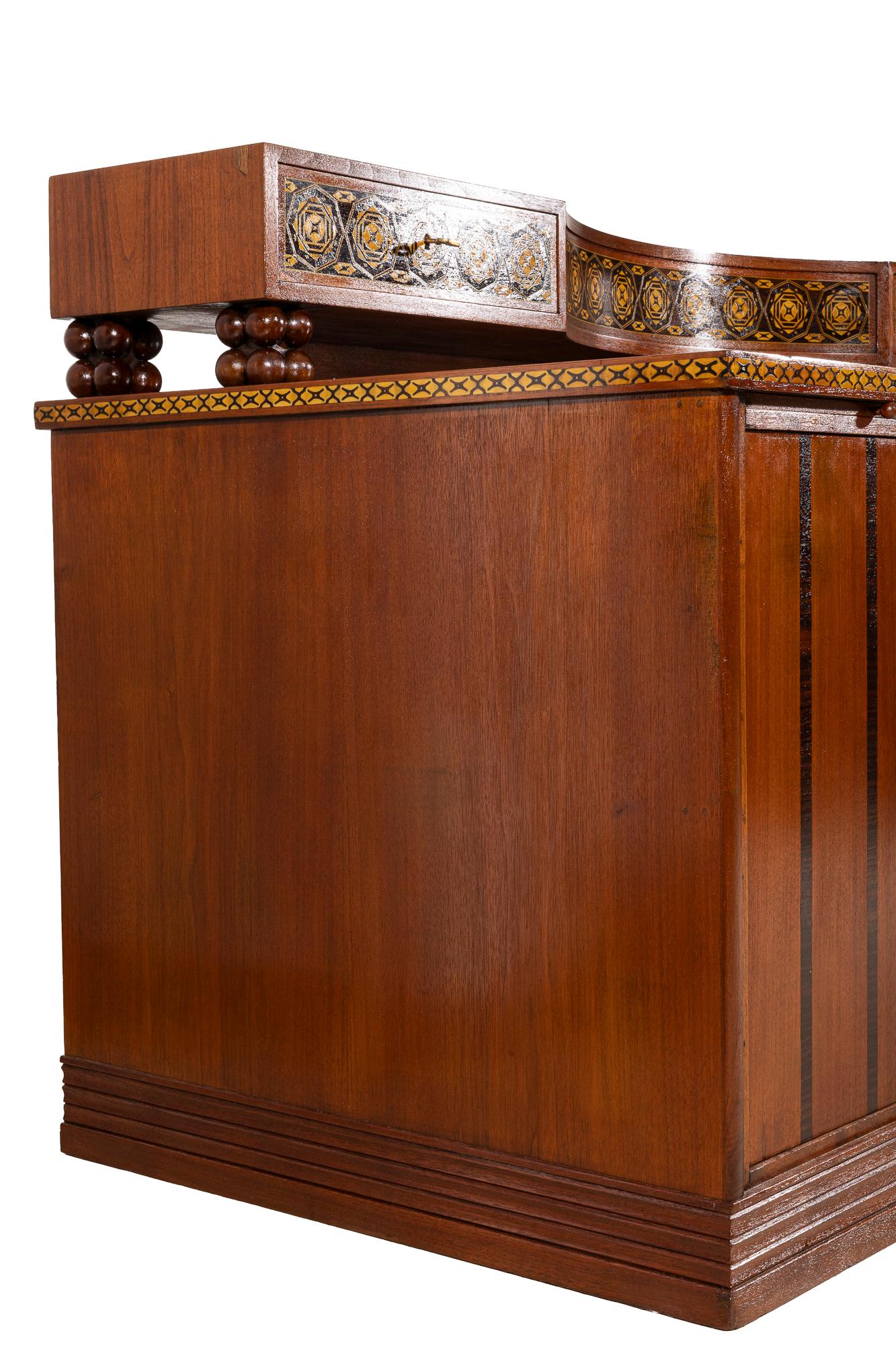 Art Nouveau desk by Matthias Feller manufactured by M. Ballin München ca. 1912 For Sale 4