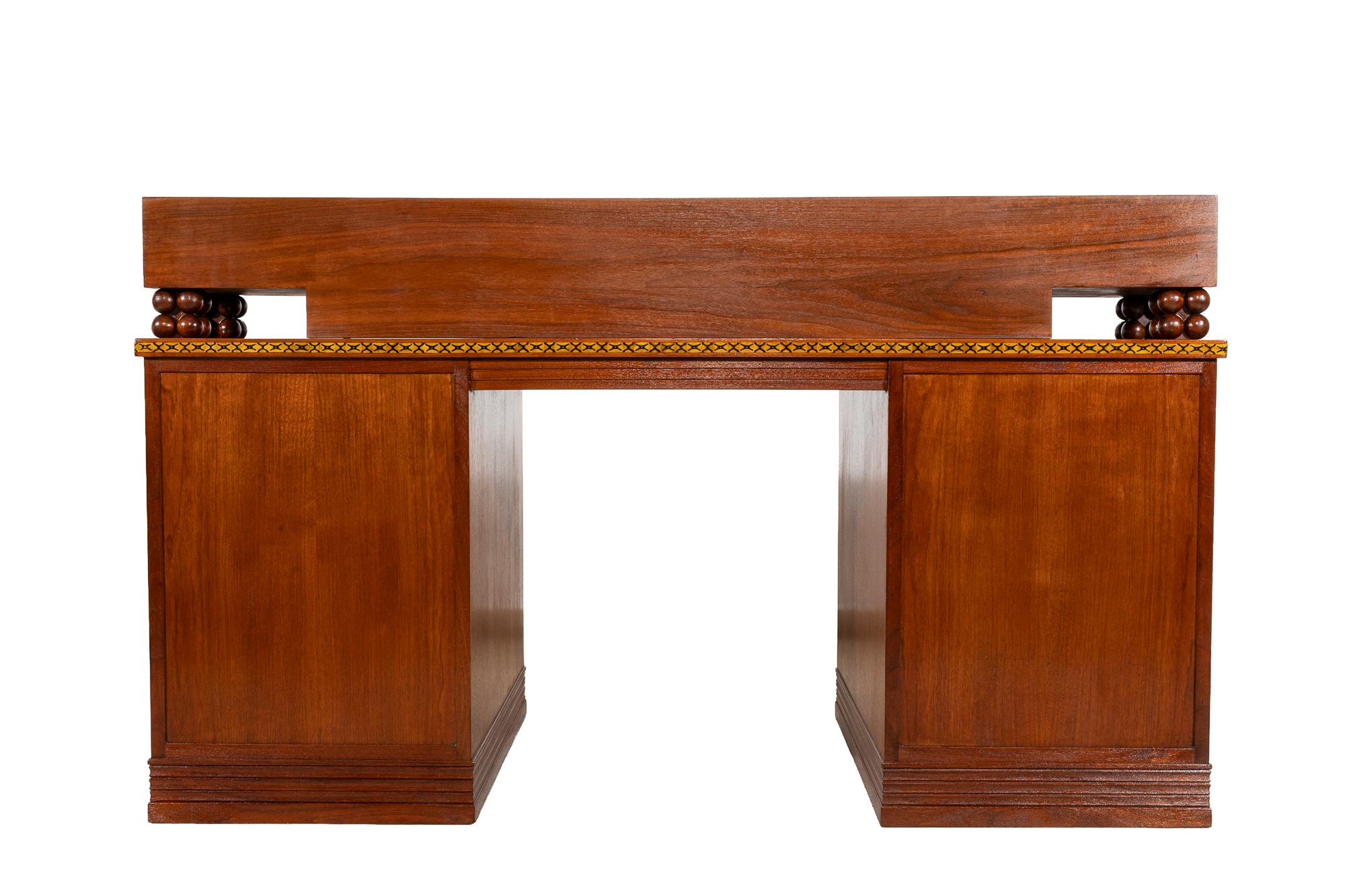 Austrian Art Nouveau desk by Matthias Feller manufactured by M. Ballin München ca. 1912 For Sale