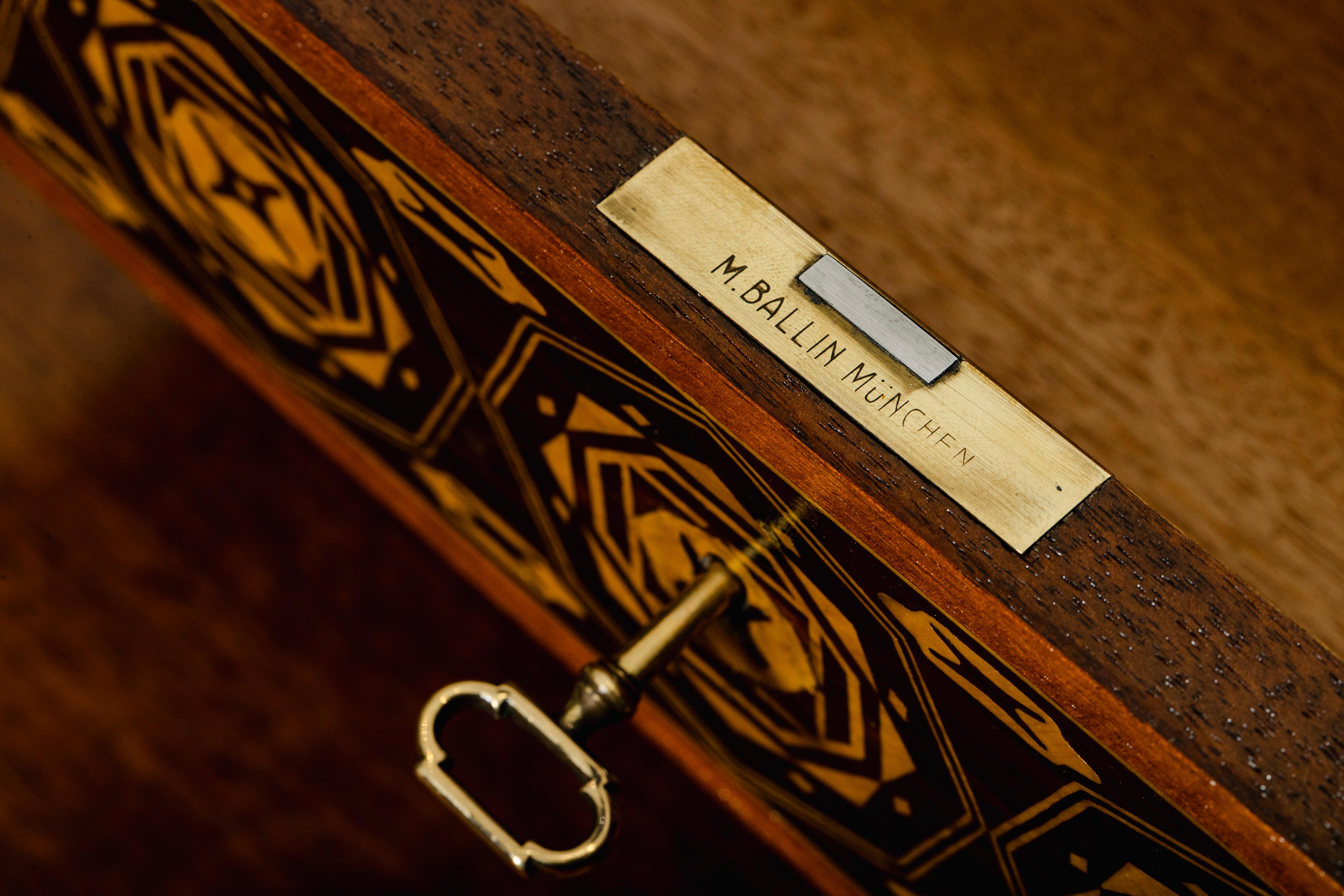 Art Nouveau desk by Matthias Feller manufactured by M. Ballin München ca. 1912 For Sale 2