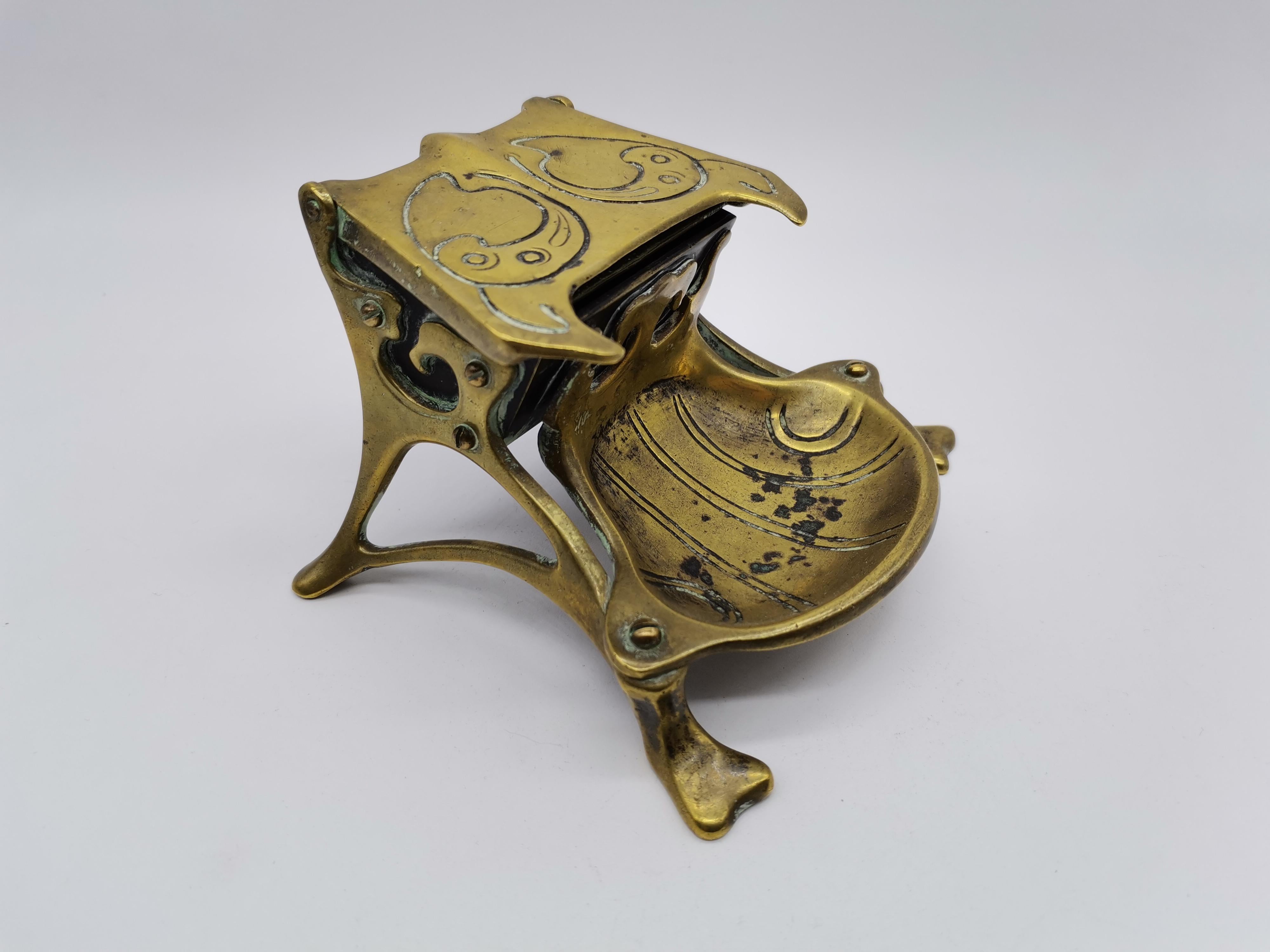 Art Nouveau Desk Set Brass In Good Condition In Vienna, AT