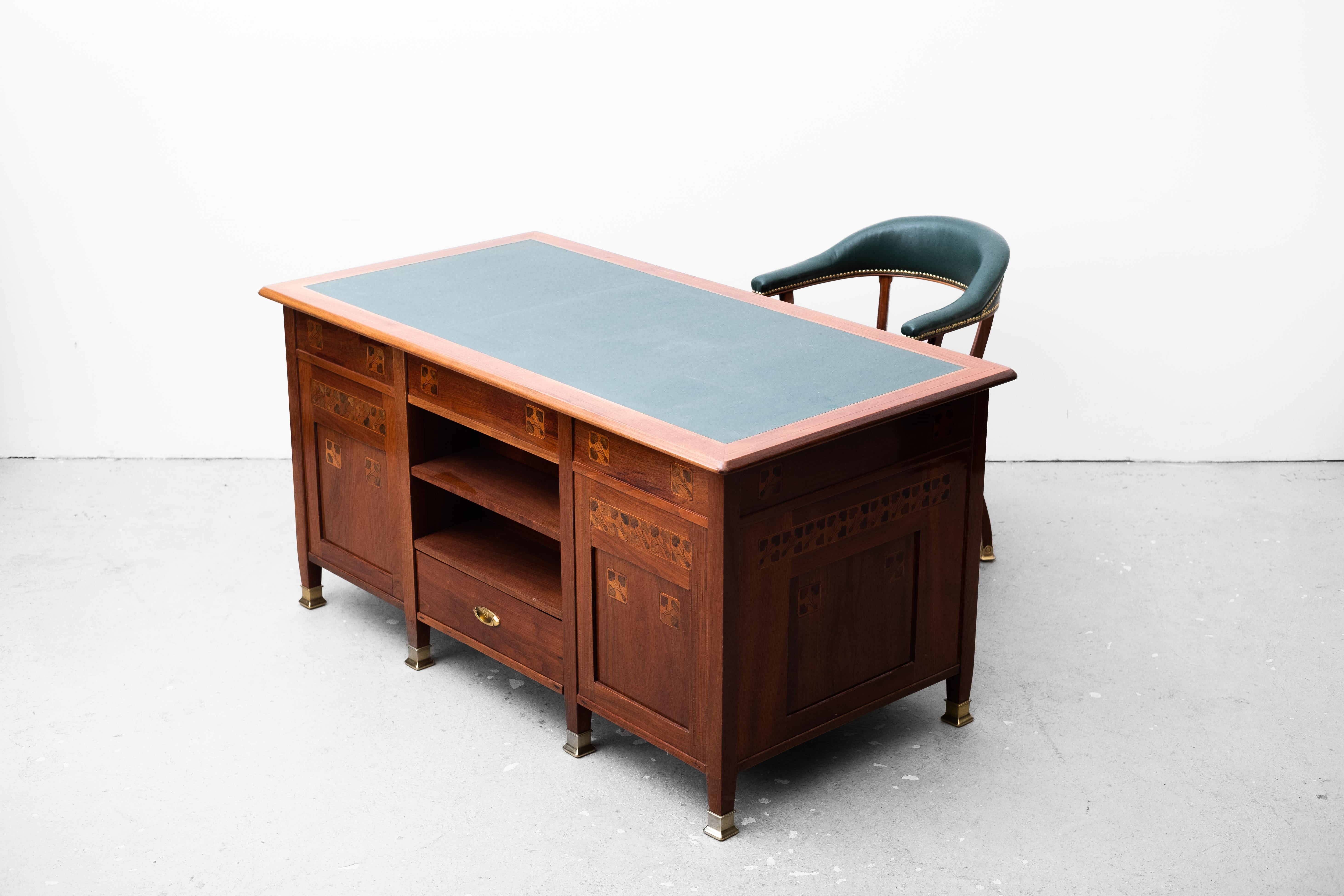 Austrian Art Nouveau desk with armchair Robert Fix Josef Hoffmann Portois & Fix ca. 1901 For Sale