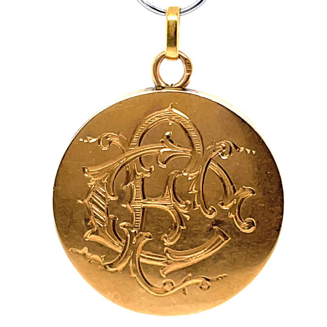 Women's or Men's Art Nouveau Diamond 18 Karat Gold Locket