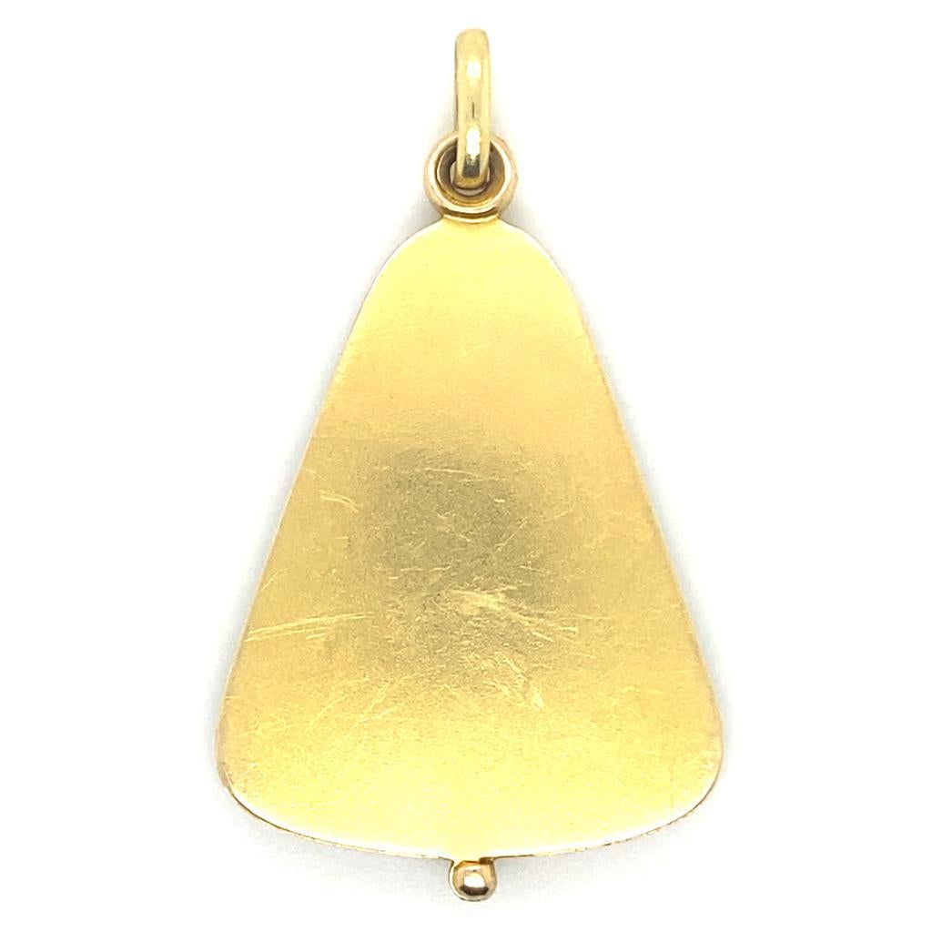 Art Nouveau Diamond 18 Karat Yellow Gold Sliding Locket Pendant 3