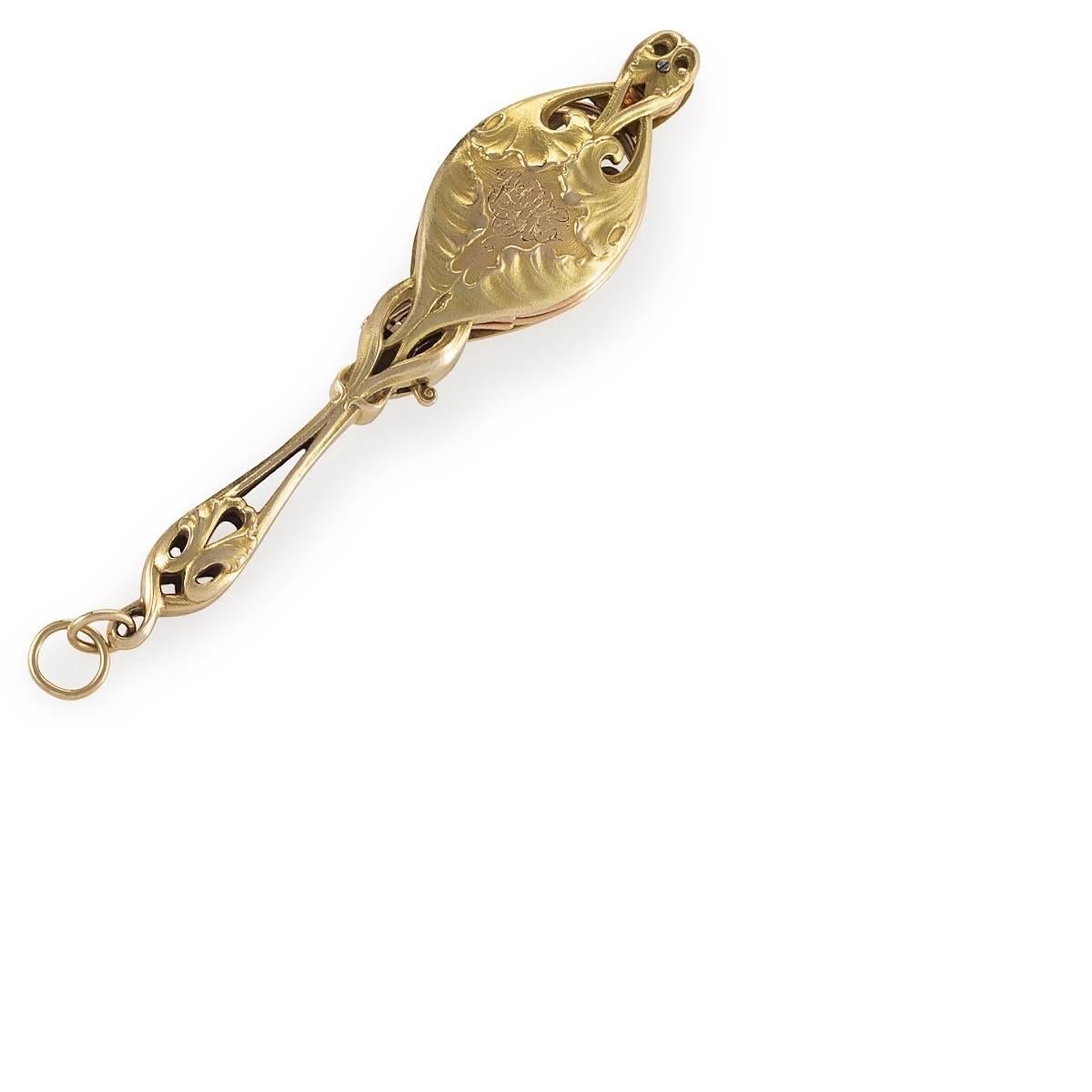 Art Nouveau Diamond and Gold Lorgnette In Excellent Condition In New York, NY