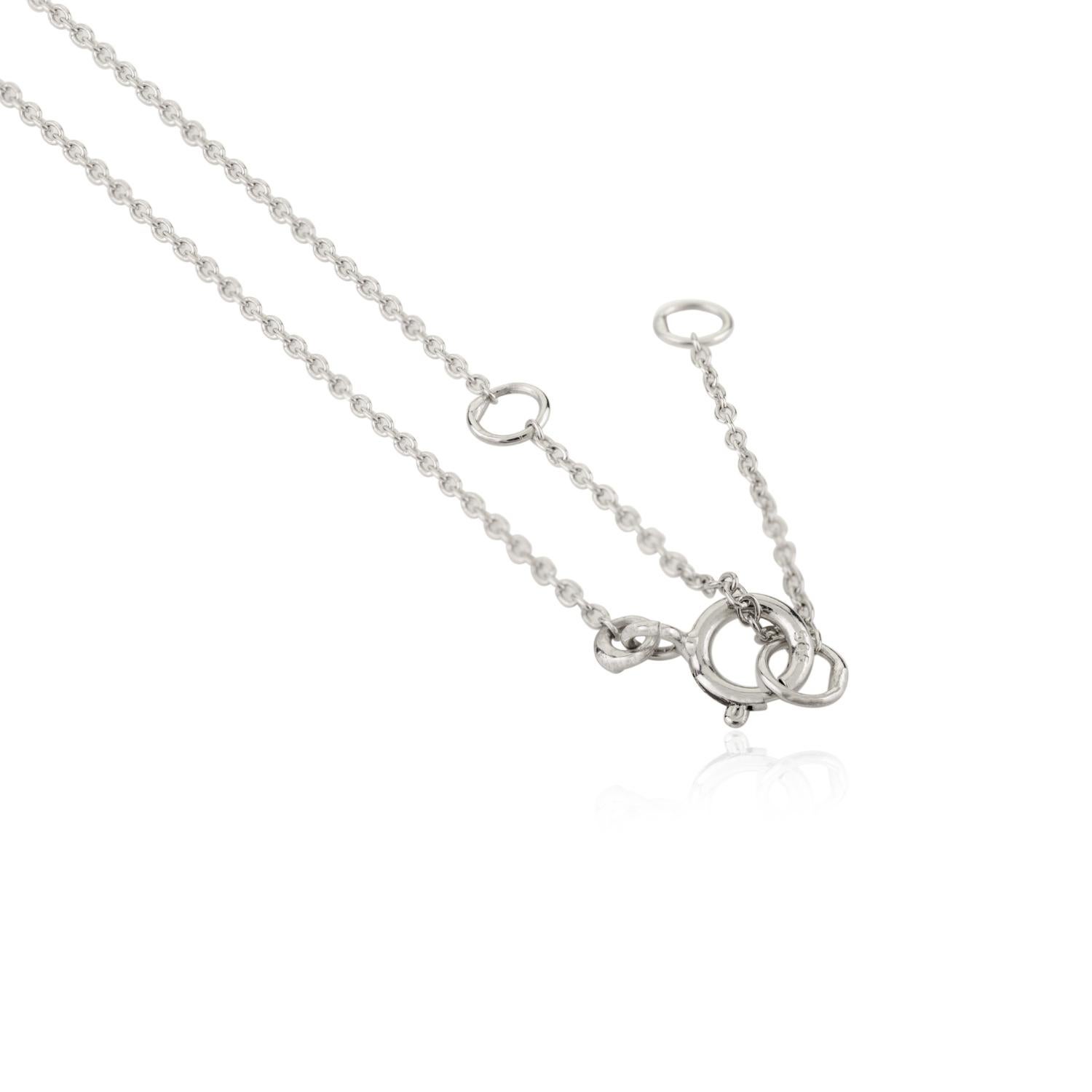 Collier pendentif papillon Art nouveau en or blanc 14 carats Neuf - En vente à New York, NY
