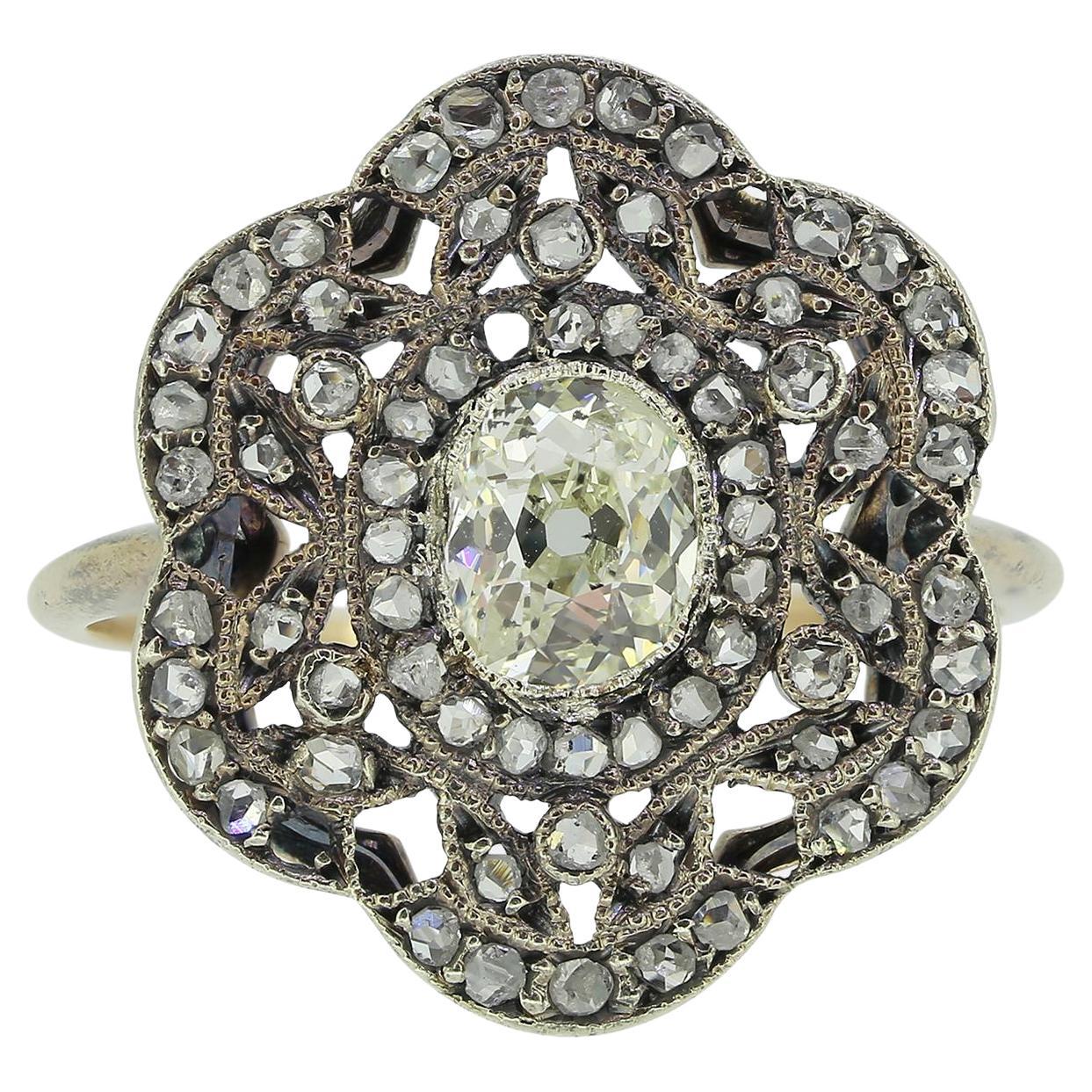 Art Nouveau Diamond Cluster Ring