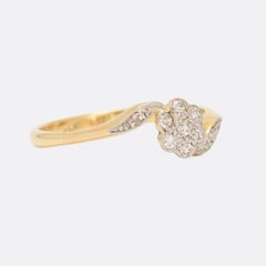 Art Nouveau Diamond Daisy Ring