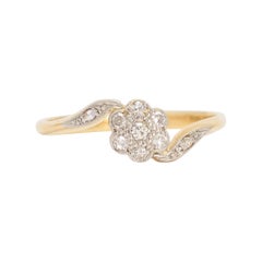Art Nouveau Diamond Daisy Ring