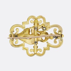 Art Nouveau Diamond Phoenix Brooch