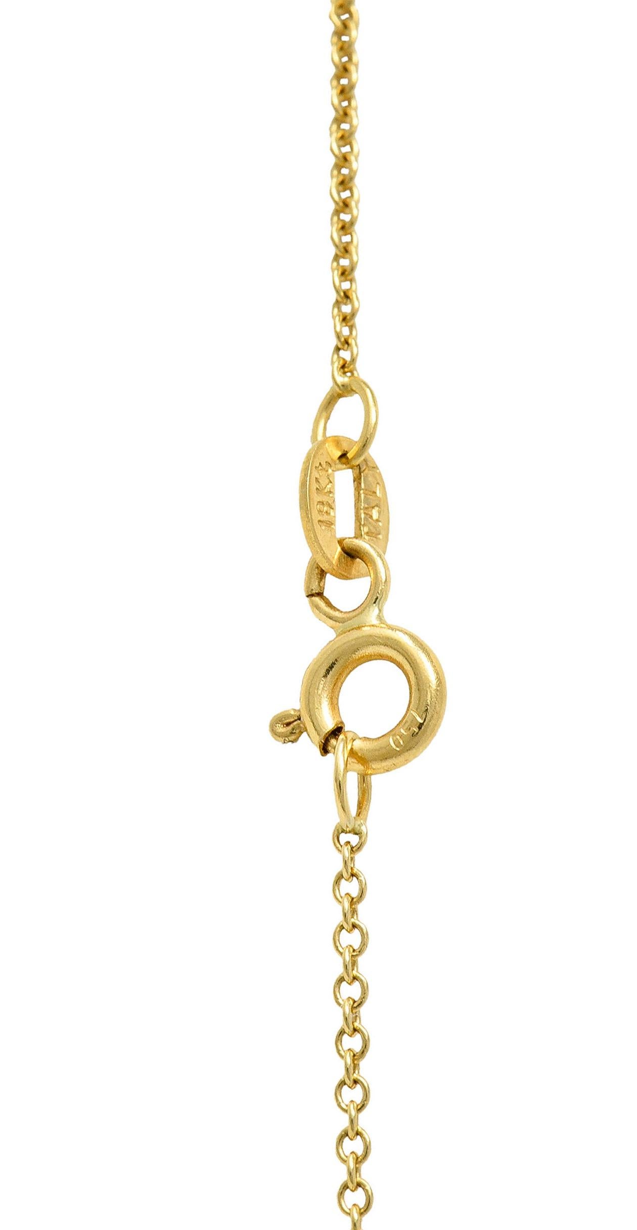 Art Nouveau Diamond Pearl 14 Karat Tri-Colored Gold Whiplash Pendant Necklace 2
