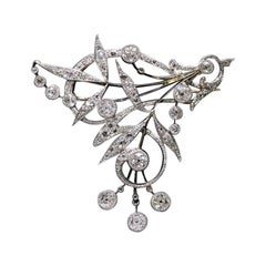 Art Nouveau Diamond Pendant and Brooch