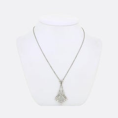 Art Nouveau Diamond Pendant Necklace