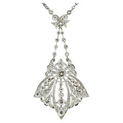 Art Nouveau Diamond Pendant Necklace