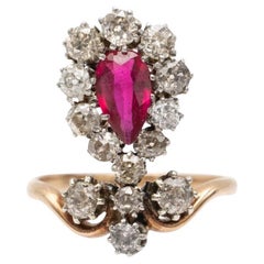 Jugendstil-Diamantring aus der Zeit um 1910.