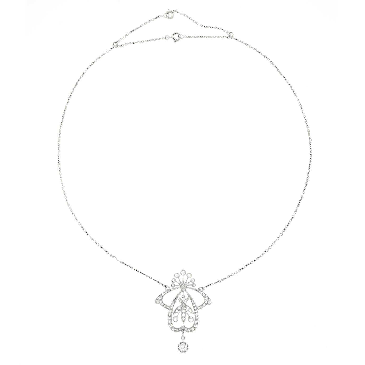 Women's Art Nouveau Diamond Set Necklace