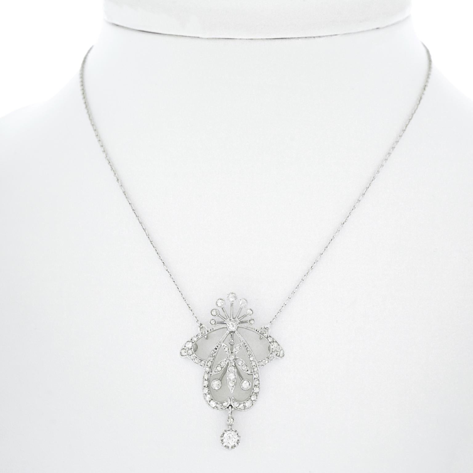 Art Nouveau Diamond Set Necklace 3