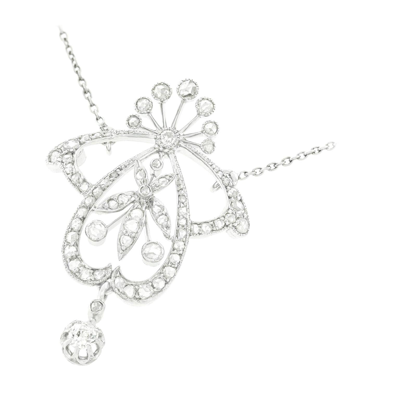 Art Nouveau Diamond Set Necklace