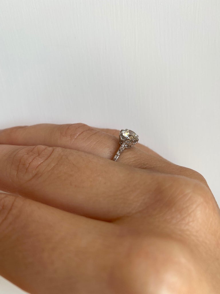 Art Nouveau Diamond Solitaire Ring For Sale 5