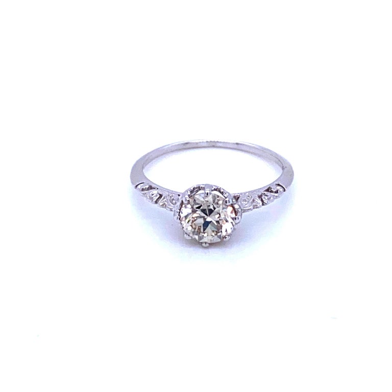 Art Nouveau Diamond Solitaire Ring In Excellent Condition For Sale In Napoli, Italy