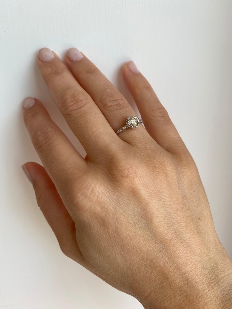 Art Nouveau Diamond Solitaire Ring For Sale 3
