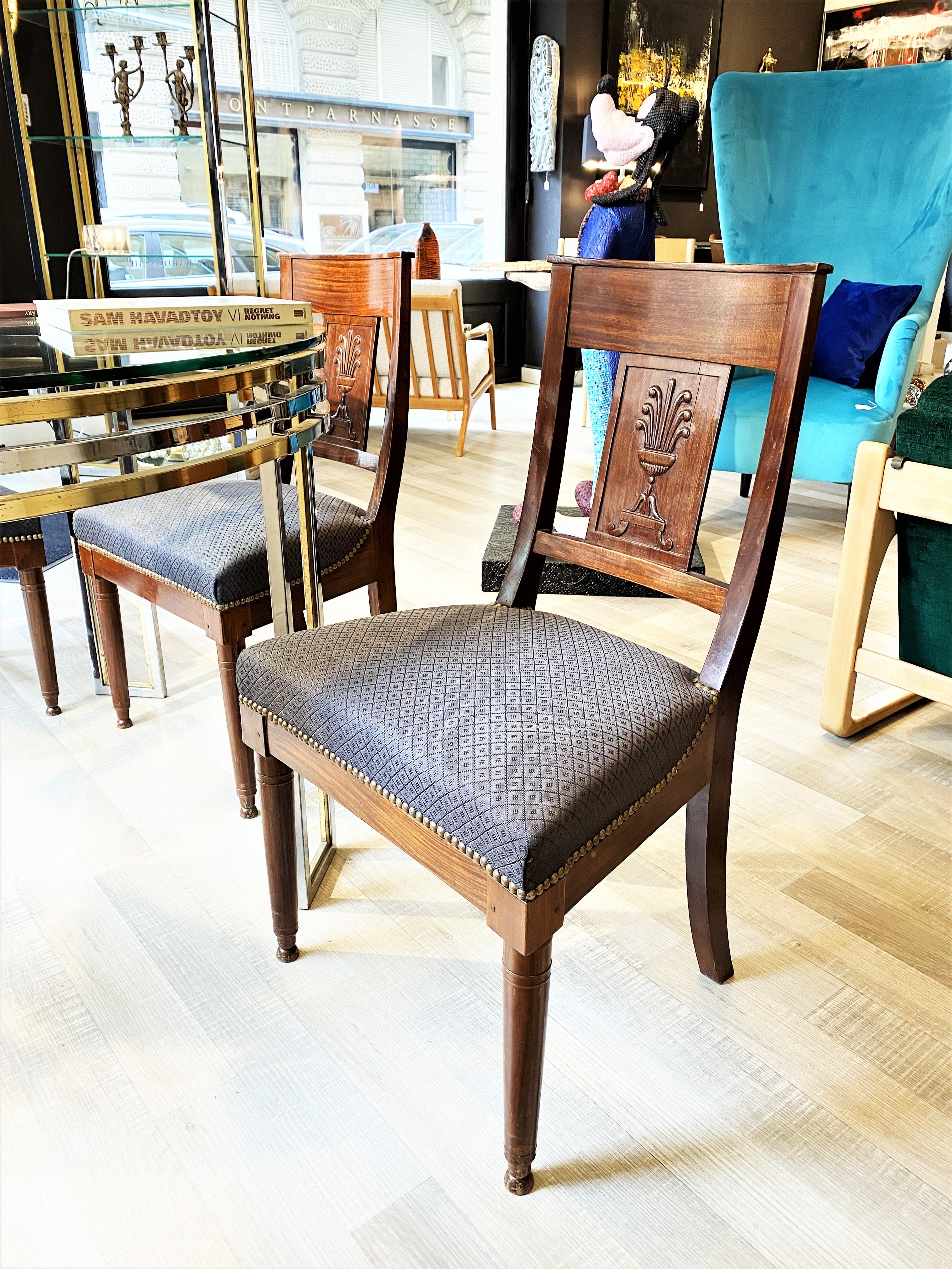 Art nouveau Chaises de salle à manger Art Nouveau Ensemble de 4 en vente