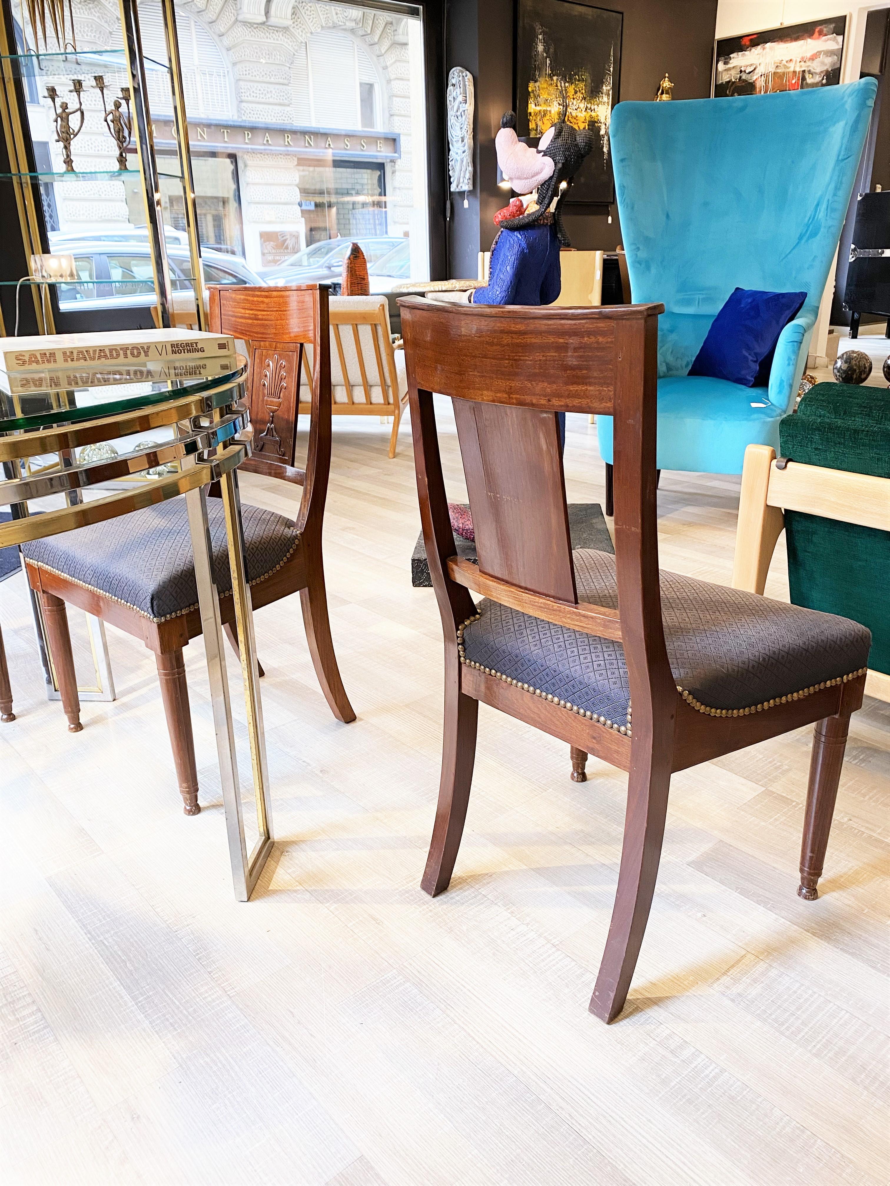 Art Nouveau Dining Chairs Set of 4 In Fair Condition For Sale In Budapest, HU
