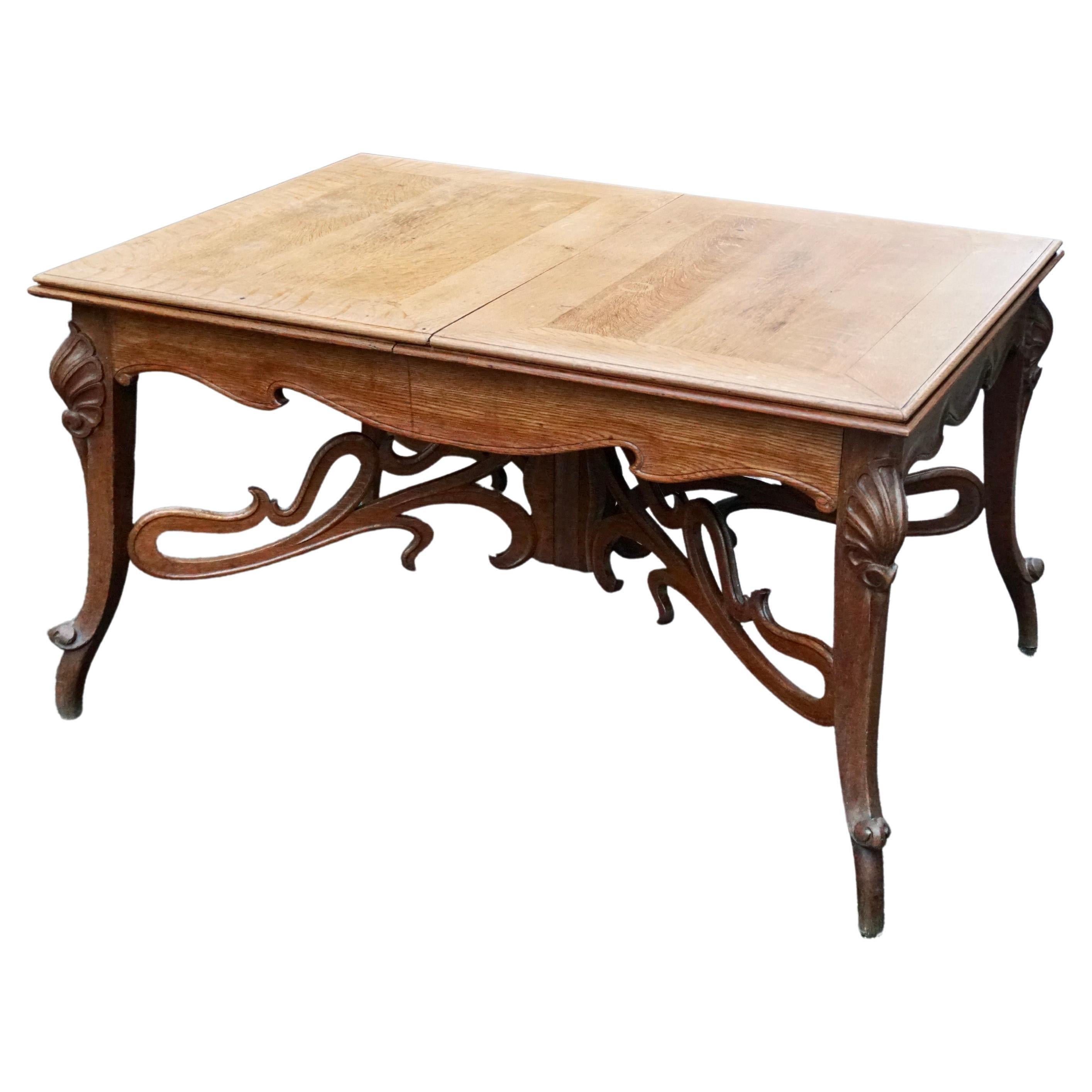 Belgian Art Nouveau Dining Table For Sale