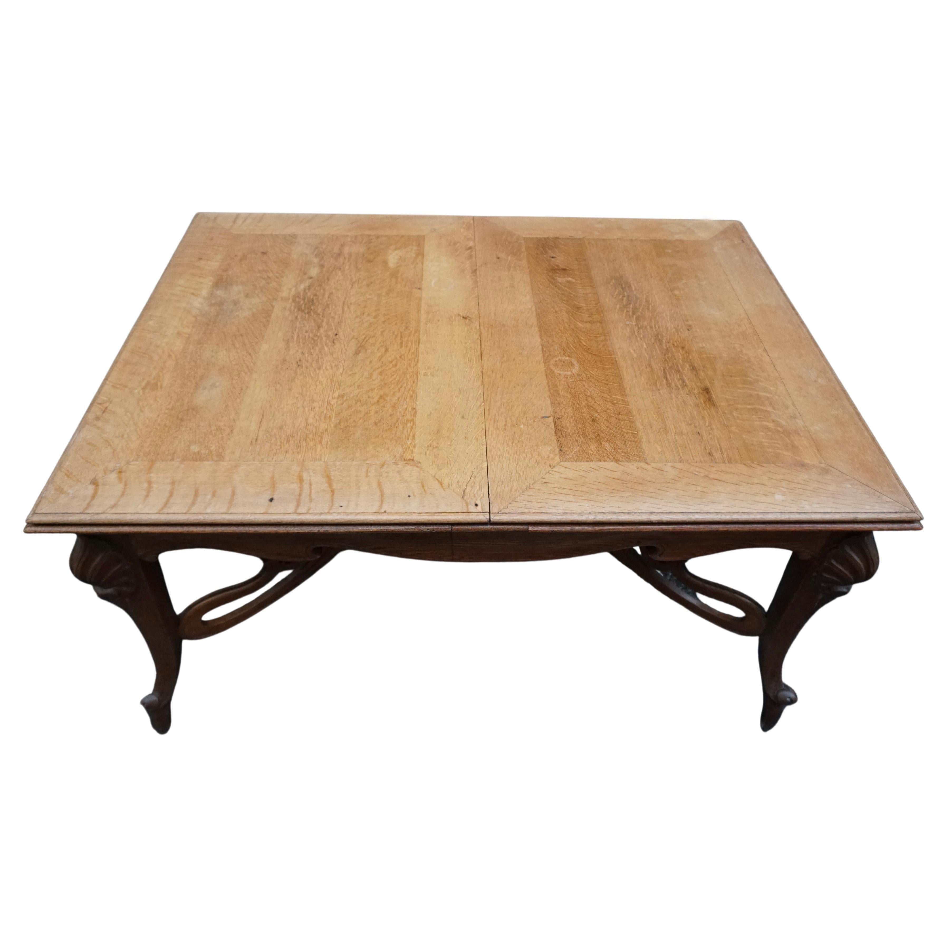 Carved Art Nouveau Dining Table For Sale